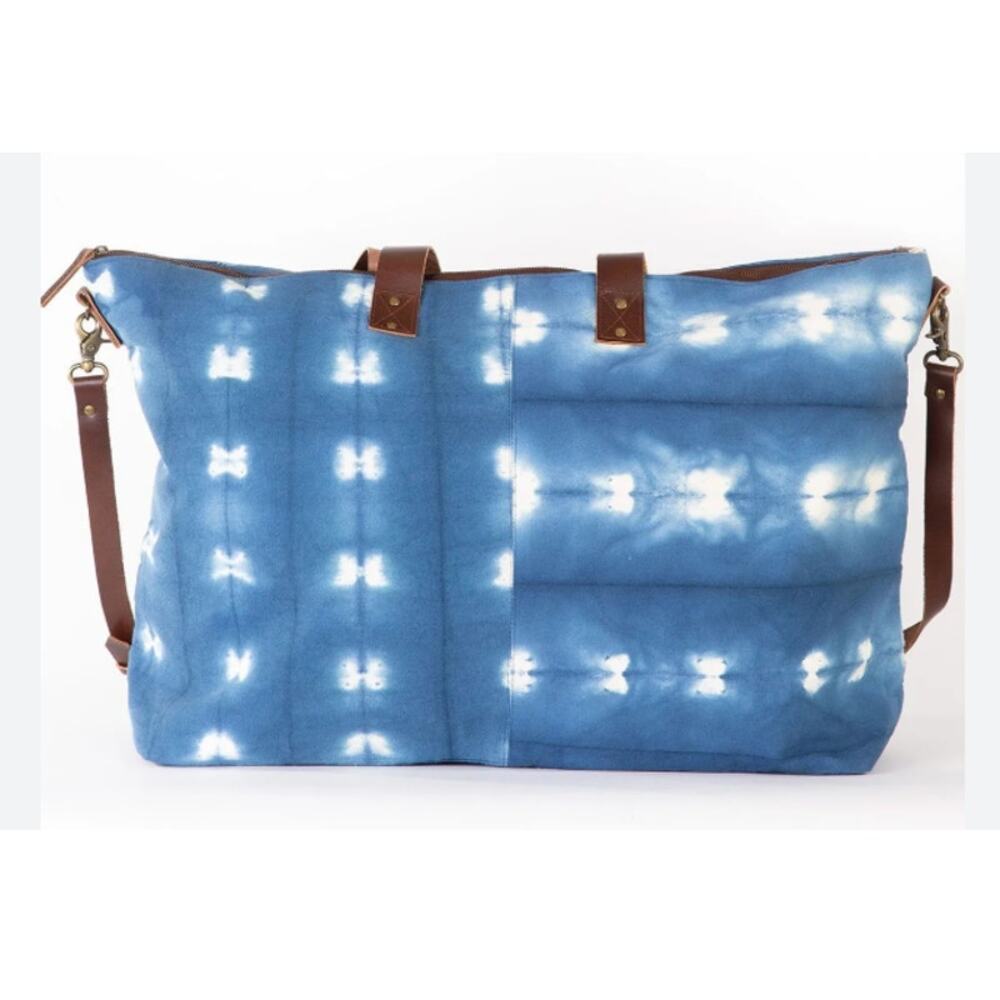 lovestitch shibori indigo weekender Bag. Very large and very cool - Picture 2 of 11